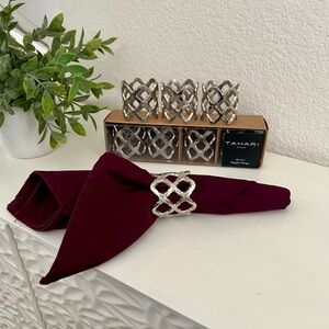 Tahari Silver Napkin Rings Set of 8